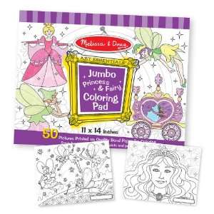  Melissa & Doug Princess & Fairy Jumbo Coloring Pad Toys & Games