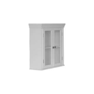 New Plateau Bathroom Wall Cabinet w/ 2 Glass Doors   White  