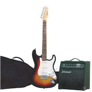  Johnson Full Size Electric Guitar Package, Black Musical 