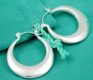 Silver EP Round Smooth Earrring New Sale Free Ship EA29  