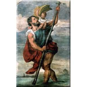   Saint Christopher 19x30 Streched Canvas Art by Titian