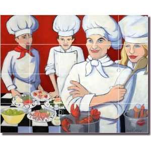  Seafood Fest by Jann Harrison   Chef Ceramic Tile Mural 21 