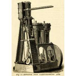  1873 Print Compressing Air Engine Antique Machine Tools C 