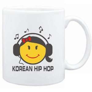  Mug White  Korean Hip Hop   female smiley  Music Sports 