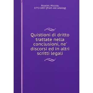 Quistioni di dritto trattate nella conclusioni, ne discorsi ed in 