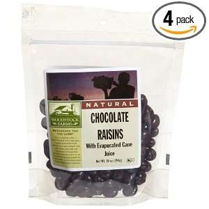 Woodstock Farms Raisins, Chocolate with Evaporated Cane Juice, 10 