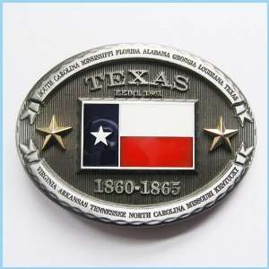  Texas Confederate Rebel State Flag Belt Buckle FG 020 