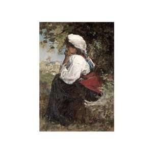  Roman Girl by Jacob Henricus Maris. size 11 inches width 