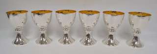 Beautiful Hammered Silver Communion Cups + Chalice +  