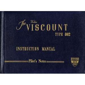    Vickers Viscount 802 Aircraft Pilots Notes Manual Vickers Books