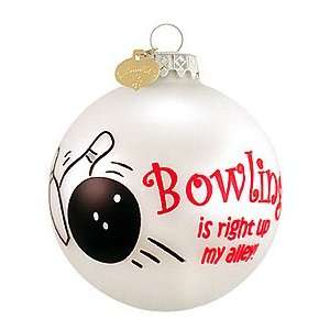  Bowling Up My Alley Glass Ornament
