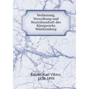   WÃ¼rttemberg Karl Viktor, 1830 1898 Riecke  Books