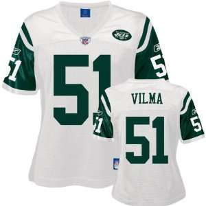  Jonathan Vilma New York Jets Womens White Replica Jersey 