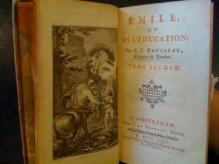 Emile ou de Leducation by Rousseau 1762 1st Ed  
