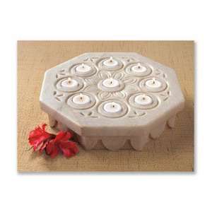  MARBLE CANDLE GARDEN STAND
