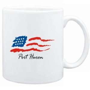  Mug White  Port Huron   US Flag  Usa Cities Sports 