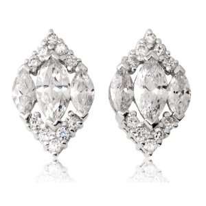   and Triple Marquise Cut Cubic Zirconia Diamond Shape Earrings Jewelry