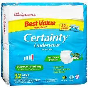  Certainty Underwear, Maximum Absorbency, Large 