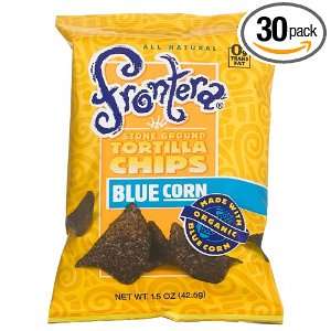 Frontera Blue Corn Tortilla Chips, 1.5 Oounce Bag (Pack of 30)  