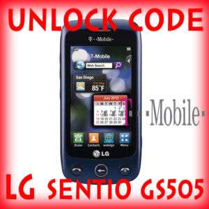 Unlock Code For T mobile LG Sentio GS505 T mobile USA  
