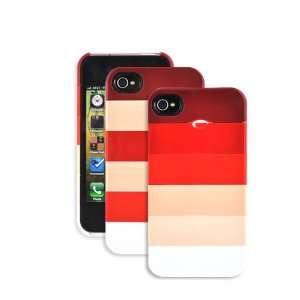  RED WHITE For Case Mate iPhone 4 Stacks Hard Case 
