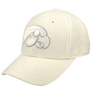  Zephyr Iowa Hawkeyes White Silver Lining Fitted Hat 
