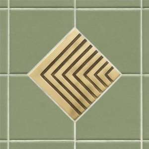  4 Solid Brass Wall Tile with Chevron Design   Burnished 