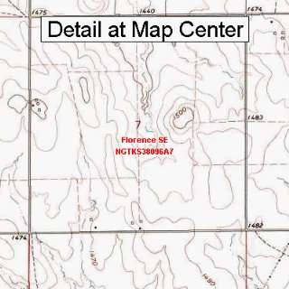  USGS Topographic Quadrangle Map   Florence SE, Kansas 