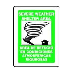 Safety Sign,severe Weather Bilingual L   ZING  Industrial 