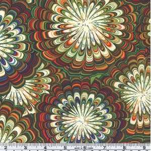  45 Wide Cyber Cotton Blooms Green Fabric By The Yard 
