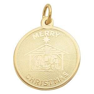  Rembrandt Charms Merry Christmas Charm, 10K Yellow Gold 