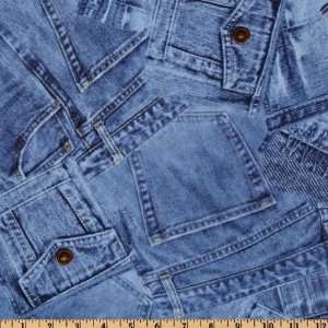   Treasures Blue Jeans Blue Fabric By The Yard Arts, Crafts & Sewing