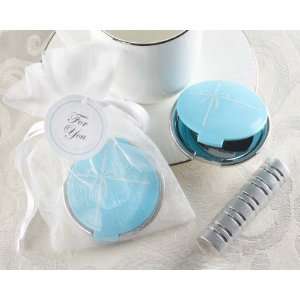  Something Blue Mirror Compact In Elegant Organza Pouch 
