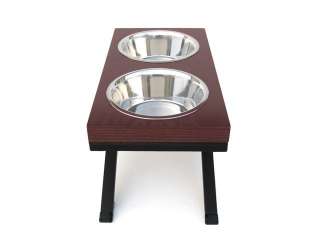 Modern SMALL Double Elevated Raised DOG FEEDER dish  