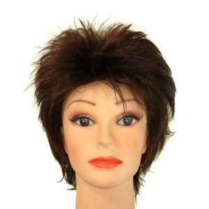   brown tipped with Dark Auburn crimp / layers synthetic wig Beauty