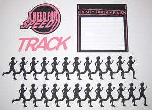 Premade Scrapbooking Borders Page Layout RUNNING TRACK  