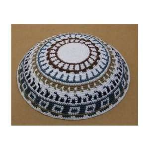  Knitted Kippah (Kippa, Yarmulke)   White 15cm Arts 