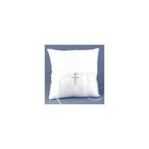  New   Silver Cross Ring Bearer Pillow by WMU Patio, Lawn 