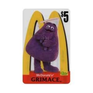  Card $5. McDonalds 1996 Grimace (#6 of 10) Acetate 