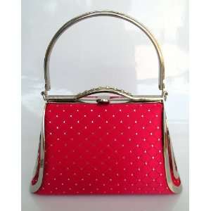  Bag/Purse Quality Red Quality Material with Clear Water Crystal 