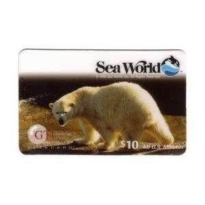   Phone Card $10. 1995 Sea World (Orlando) Polar Bear On Path SAMPLE