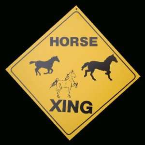  Horse Crossing Sign   3 Horses