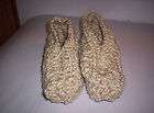 Hand Crochet Ladies Cream Color Slippers Size 7 9