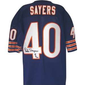 Gale Sayers Autographed Custom Style Home Throwback Jersey with HOF 77 