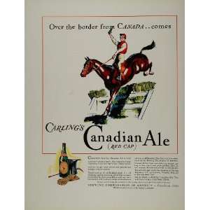  1934 Ad Carlings Red Cap Canadian Ale Beer Horse Jockey 