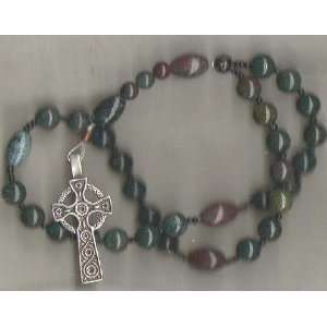  Anglican Rosary of Bloodstone with Celtic Cross 