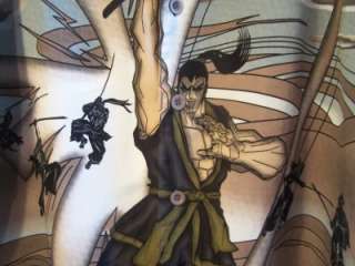 Mens Samurai Button Down Shirt Japan Ninja L Anime  