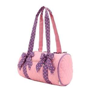  Small Quilted Duffle Bag   Pink/Lavender (14x8x8 