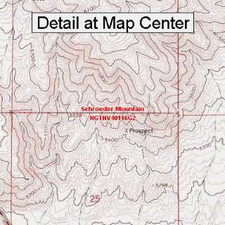 USGS Topographic Quadrangle Map   Schroeder Mountain, Nevada (Folded 