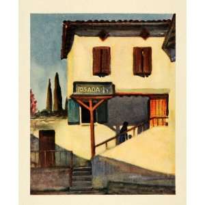  1921 Print Posada Spanish Basque Inn Hotel Accommodation Travel 